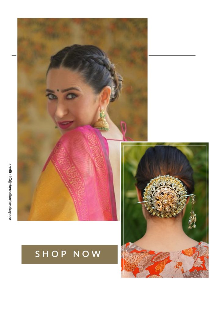 Karisma Kapoor inspired braided bun