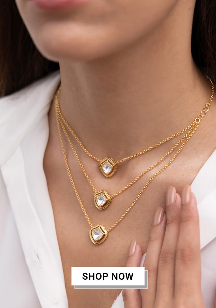 Gold finished layered necklace