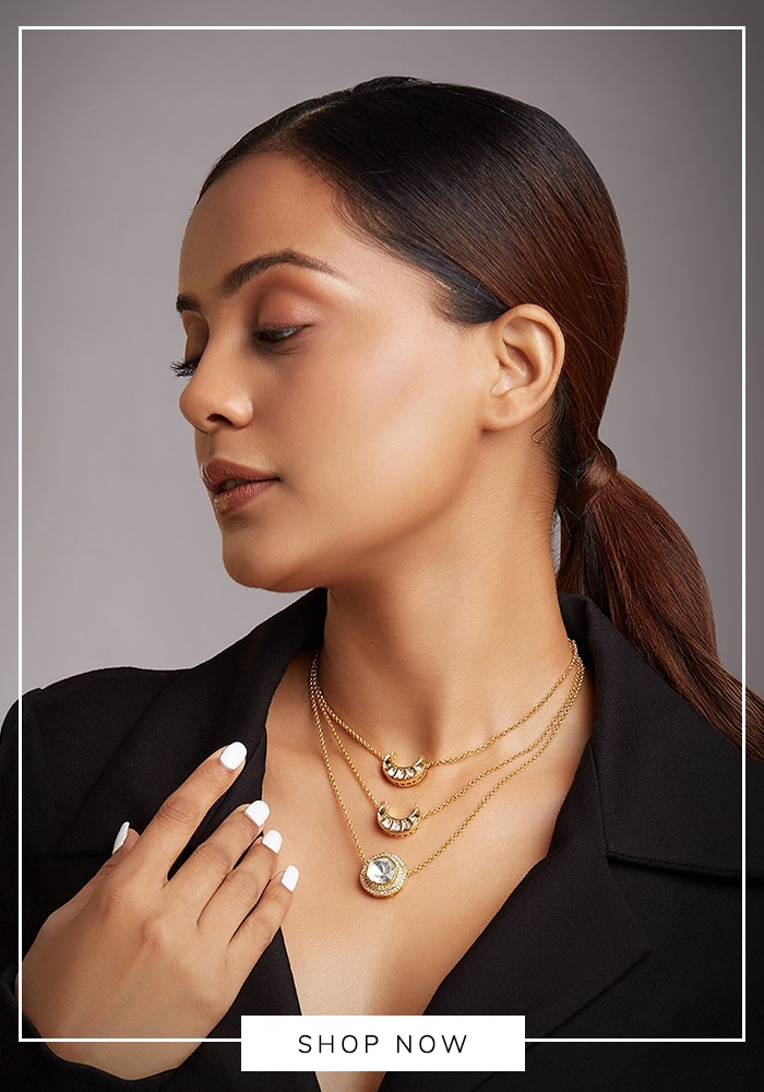 Layered gold plated necklace