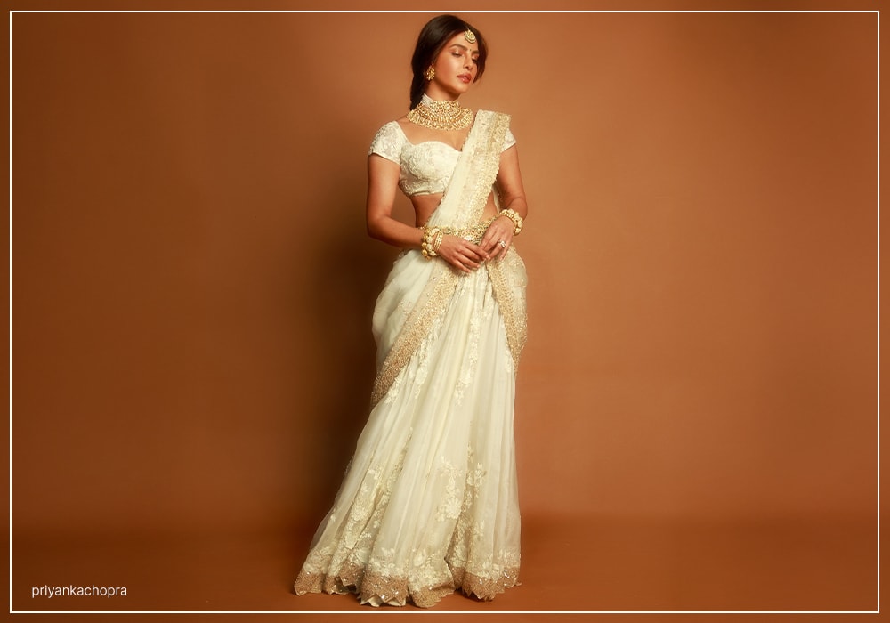 Priyanka Chopra Jonas in lehenga saree