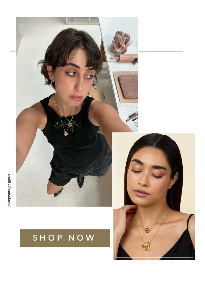 Rama Duwaji wearing stacked necklace