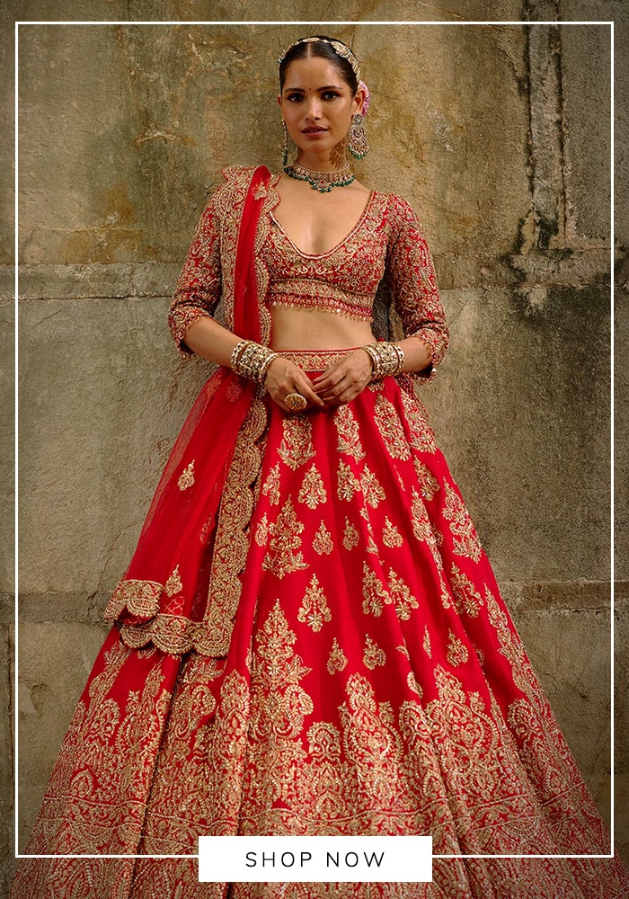 Red bridal lehenga