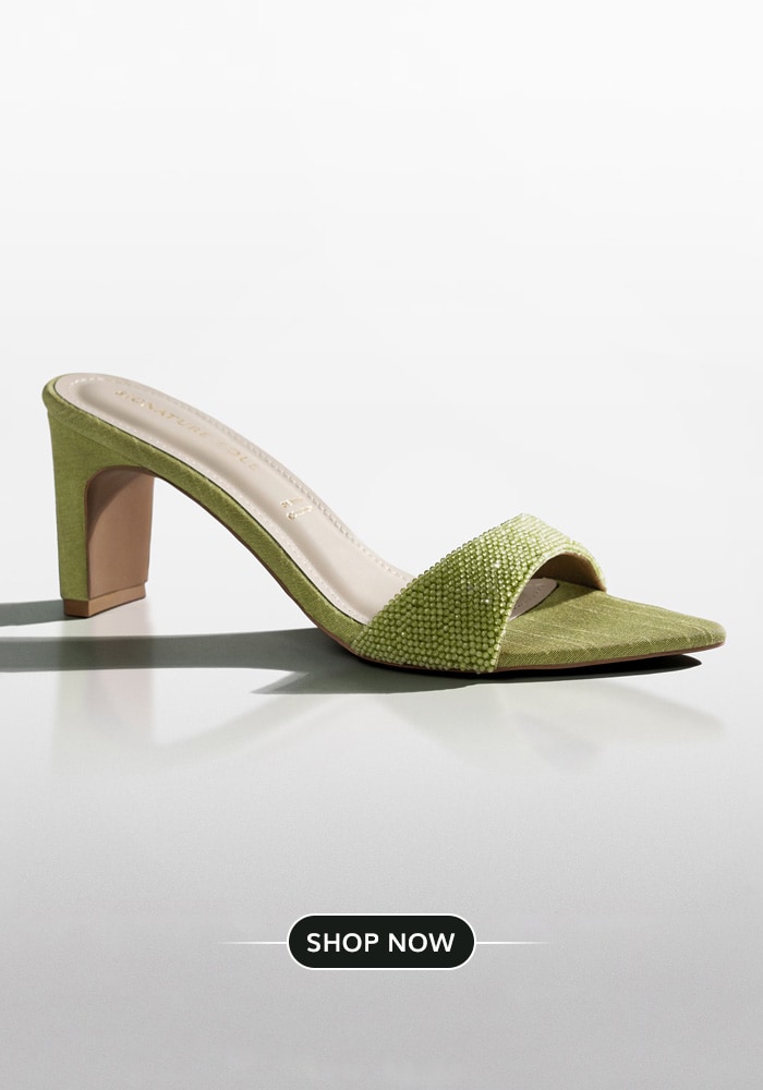 Wasabi colored peep toe heels