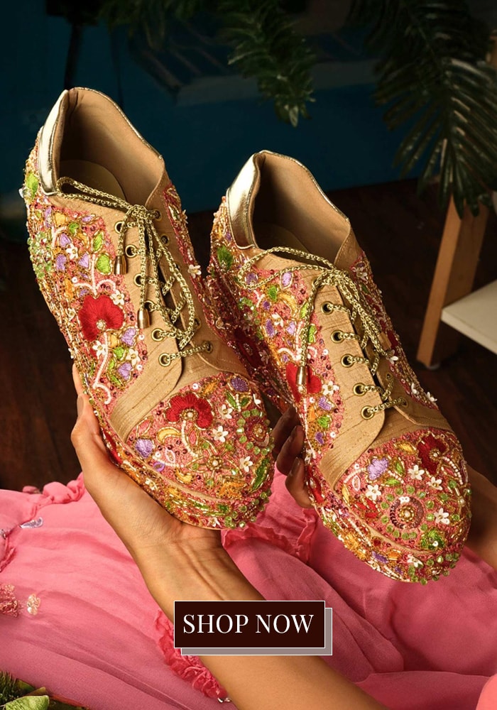 Floral Sneakers for Playful Bridal Moments 