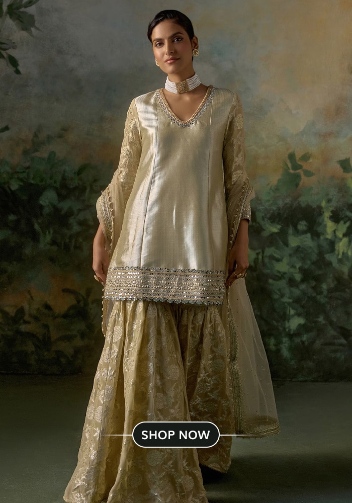 Golden sharara set and kurti
