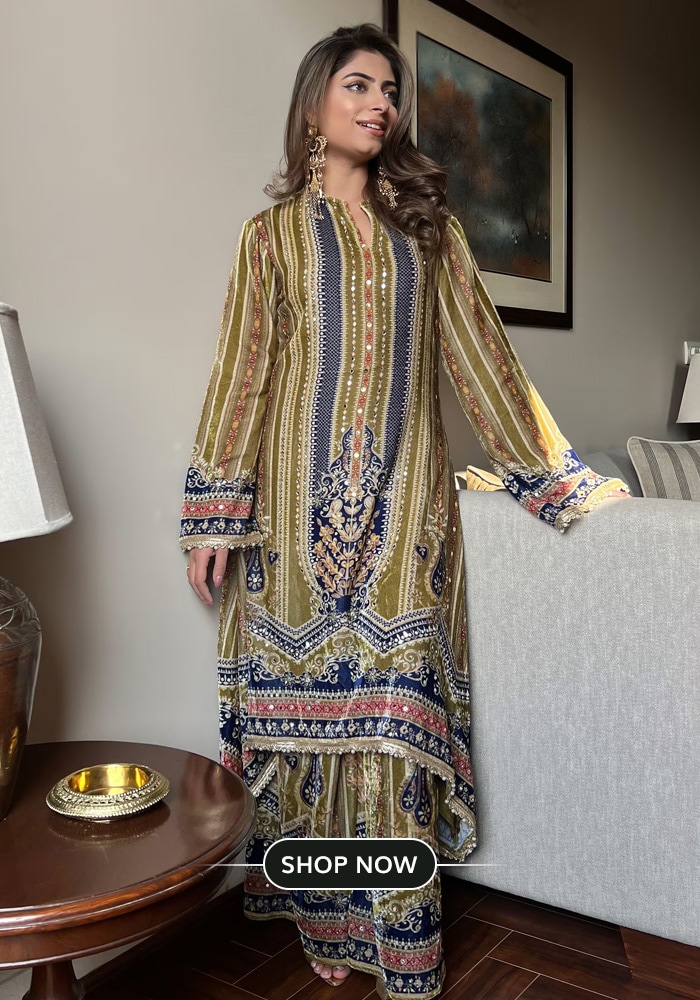 Green kurta and palazzo set