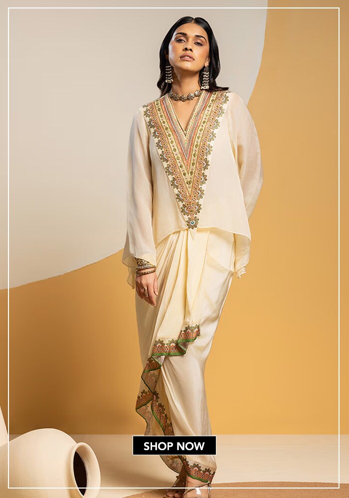 White kurta skirt set