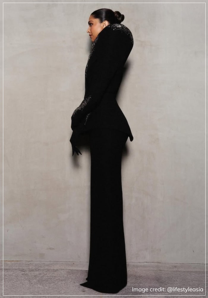 Deepika Padukone wearing black sculptural couture