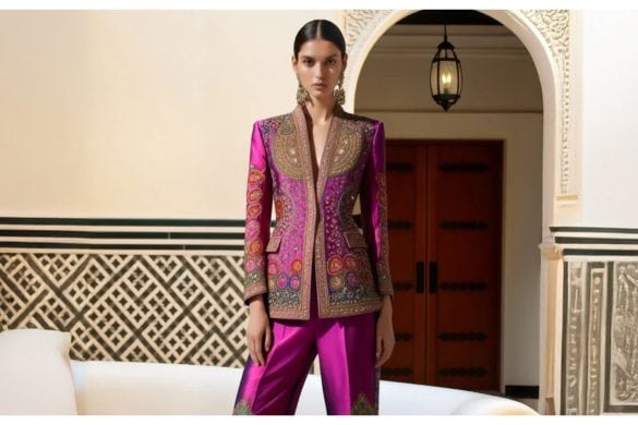 Purple embroidered Jacket