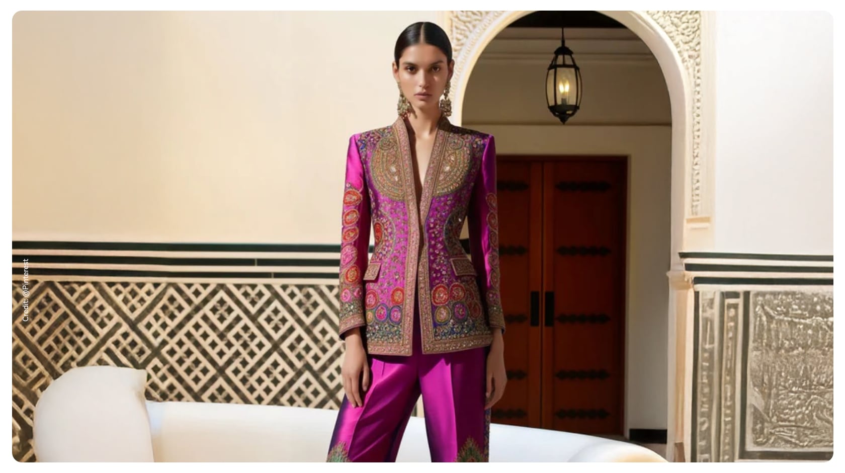 Purple embroidered Jacket