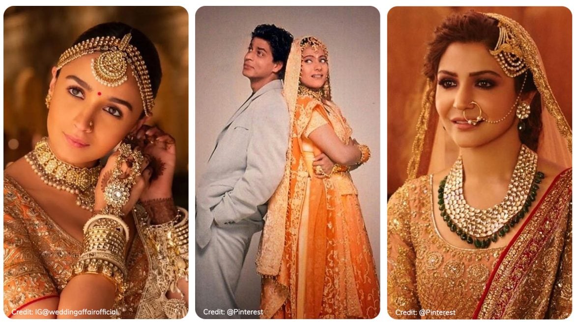 Alia Bhatt in the left, Kajol and Srk in the middle and Anushka Sharma in the left