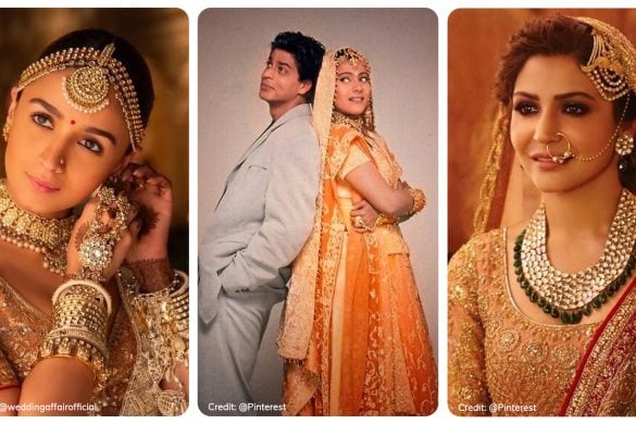 Alia Bhatt in the left, Kajol and Srk in the middle and Anushka Sharma in the left