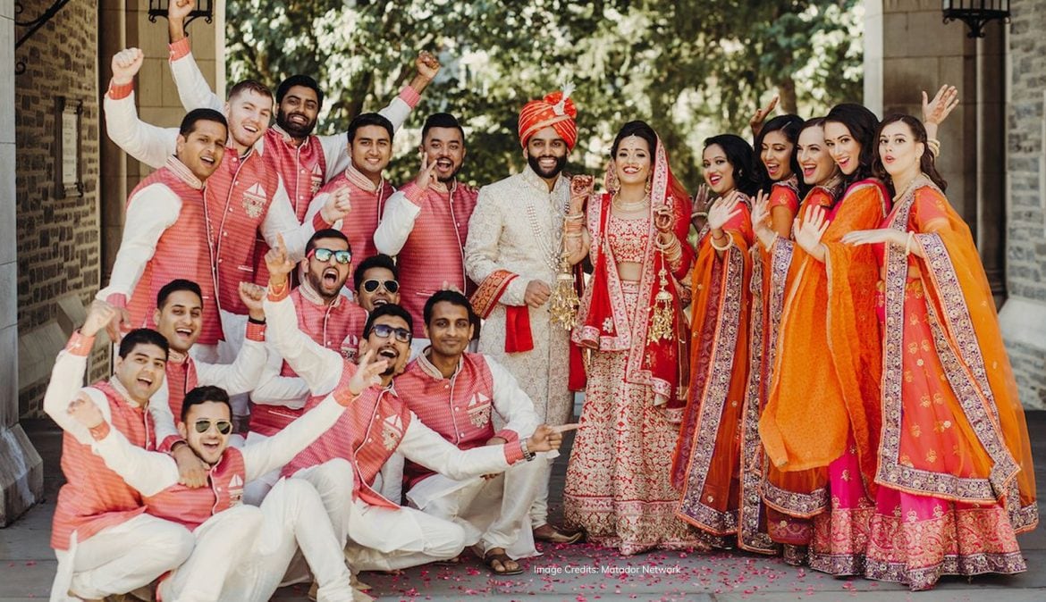Indian American wedding pose