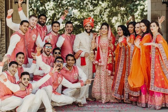 Indian American wedding pose