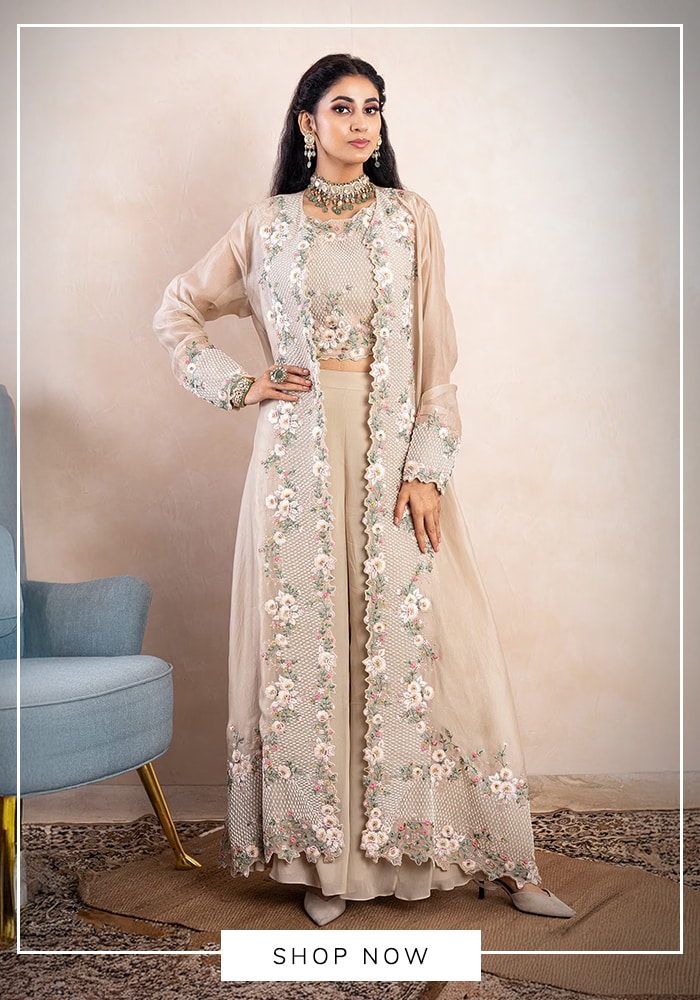 Ivory cape and pant set