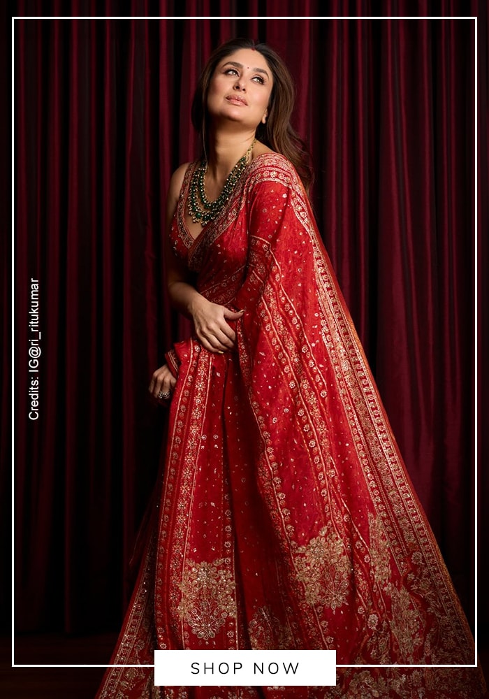 Kareena Kapoor in Ritu Kumar red saree