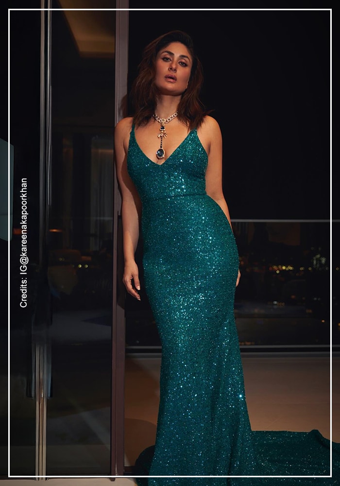 Kareena Kapoor in aquamarine Sabyasachi gown