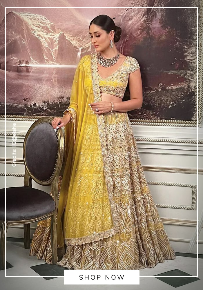 Kareena Kapoor Elahe yellow embroidered lehenga