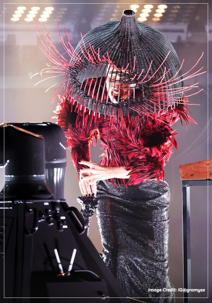 Lady Gaga performing at the Grammys