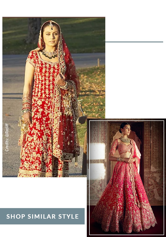 Rani Mukherjee in red bridal look in Kabhi Alvida Naa Kehna