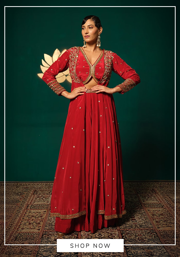 Rust orange cropped jacket and pant set