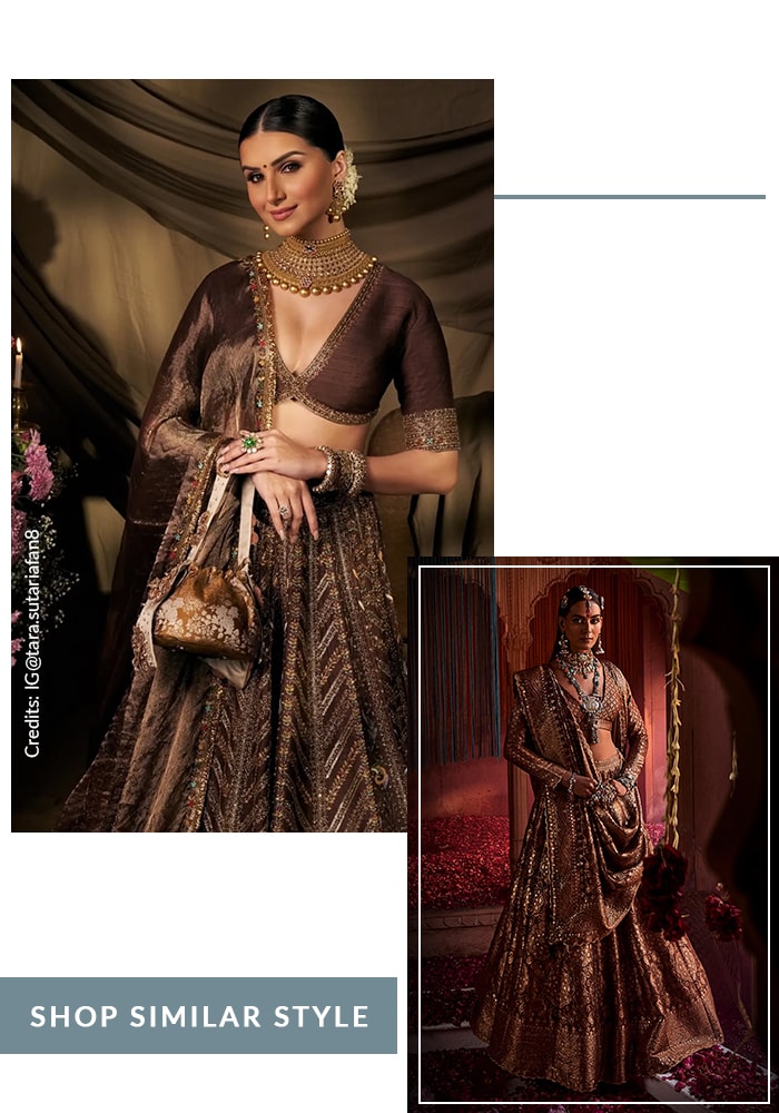 Tara Sutaria in brown bridal look in Kahaniya