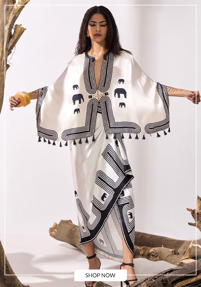 White elephant printed sarong