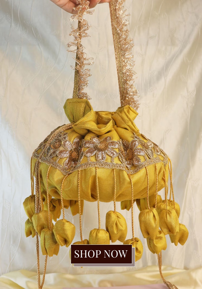 Yellow potli bag