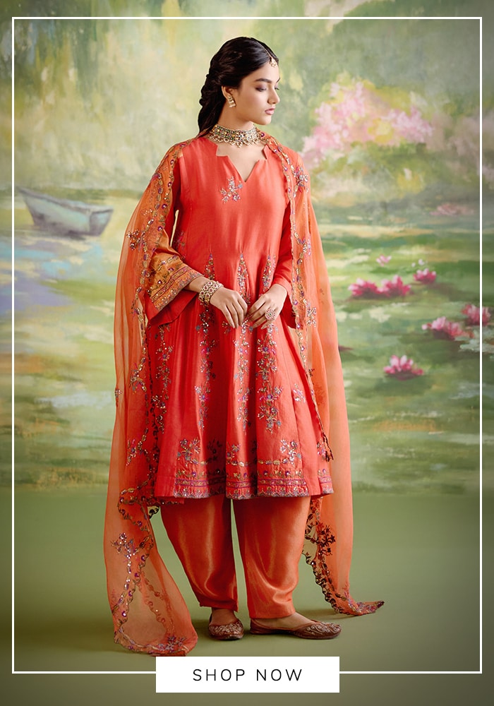 Temple-Ready Red & Orange Outfits for Hanuman Jayanti 2026 11 Flowy Anarkalis for Effortless Grace