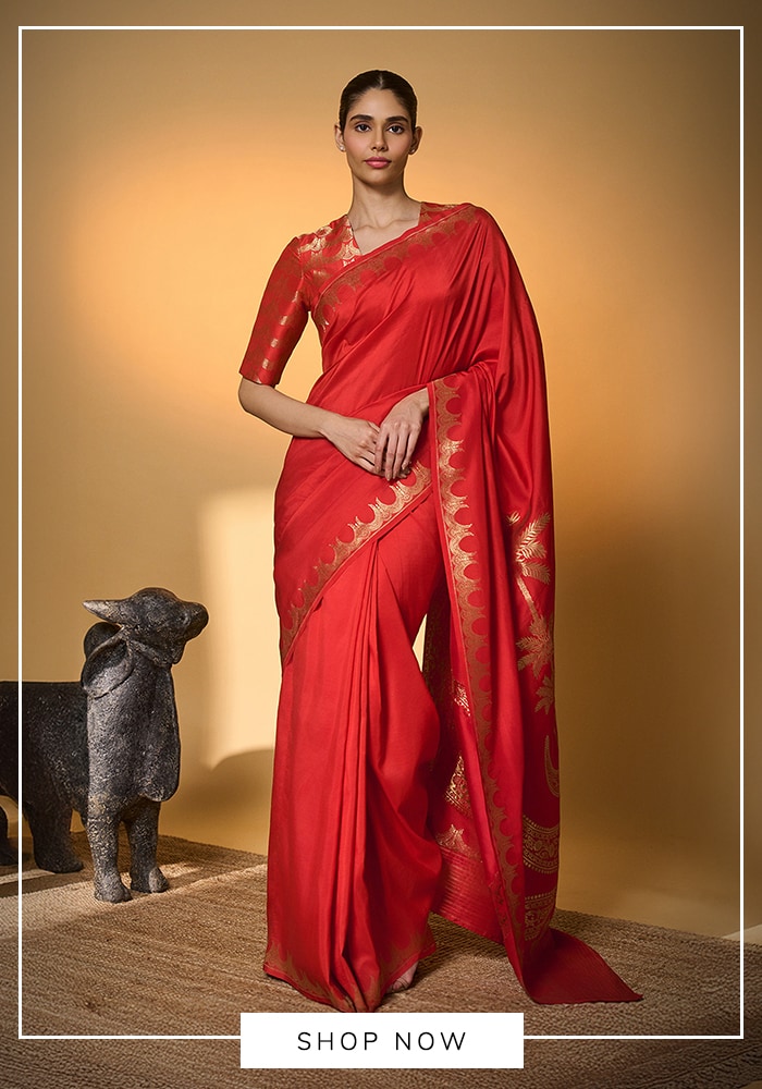Temple-Ready Red & Orange Outfits for Hanuman Jayanti 2026 2 Classic Sarees with a Modern Twist