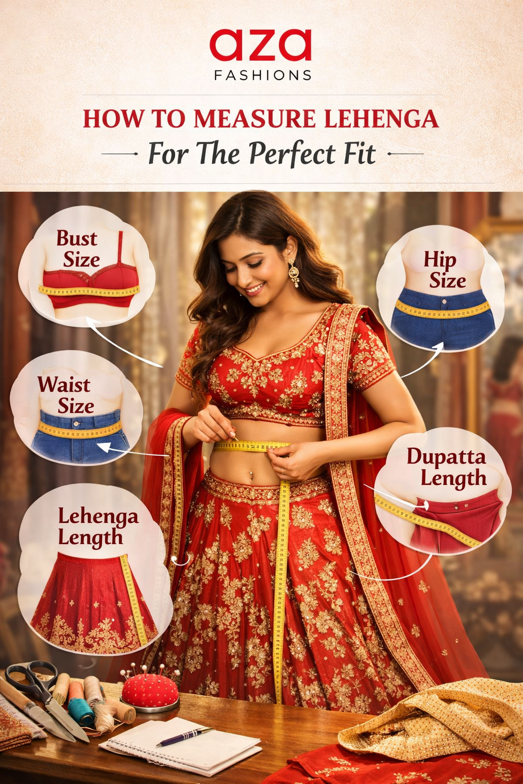 How to measure lehenga