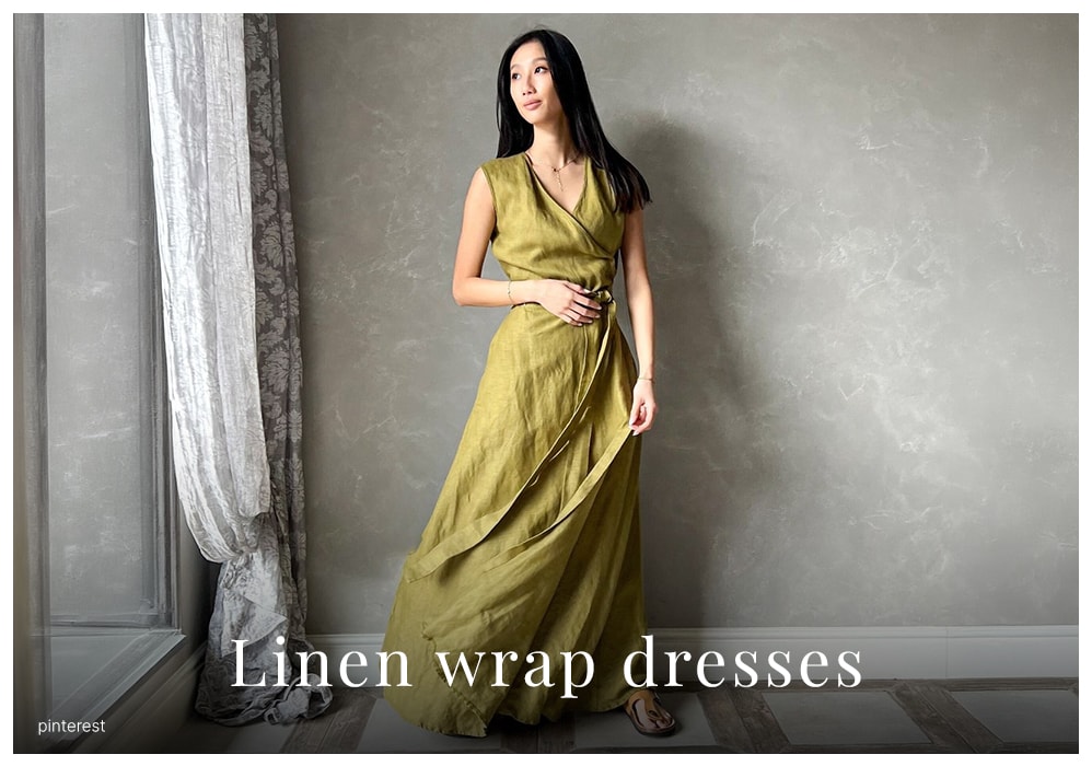 Linen wrap dresses
