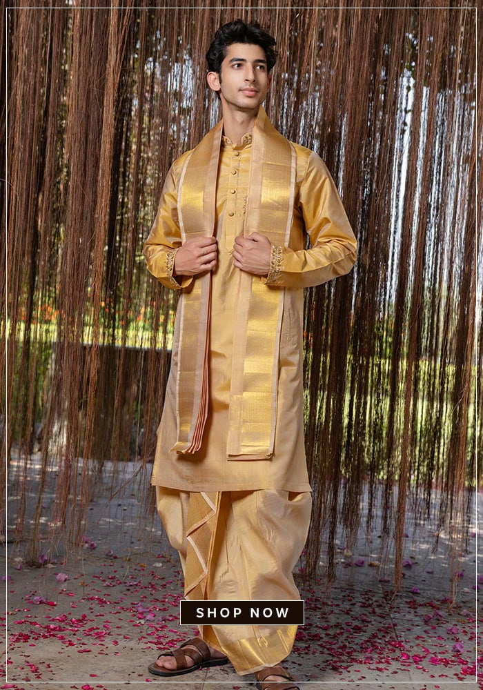 Kanjivaram Kurta Dhoti Set