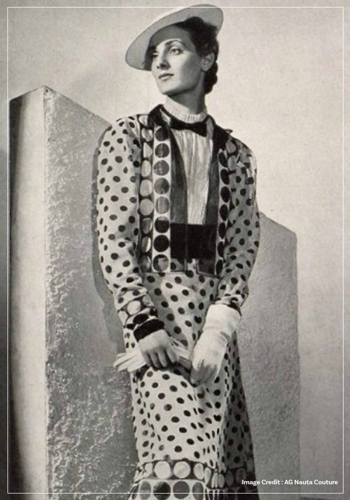 Polka printed dress from the 60s