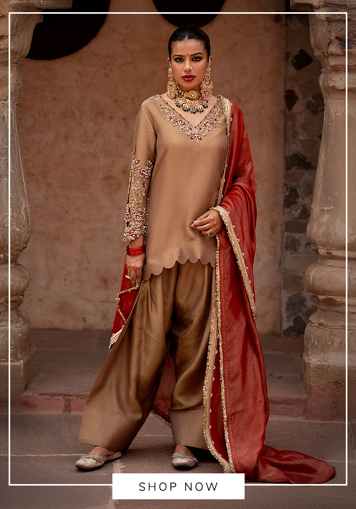Gold embroidered farshi salwar