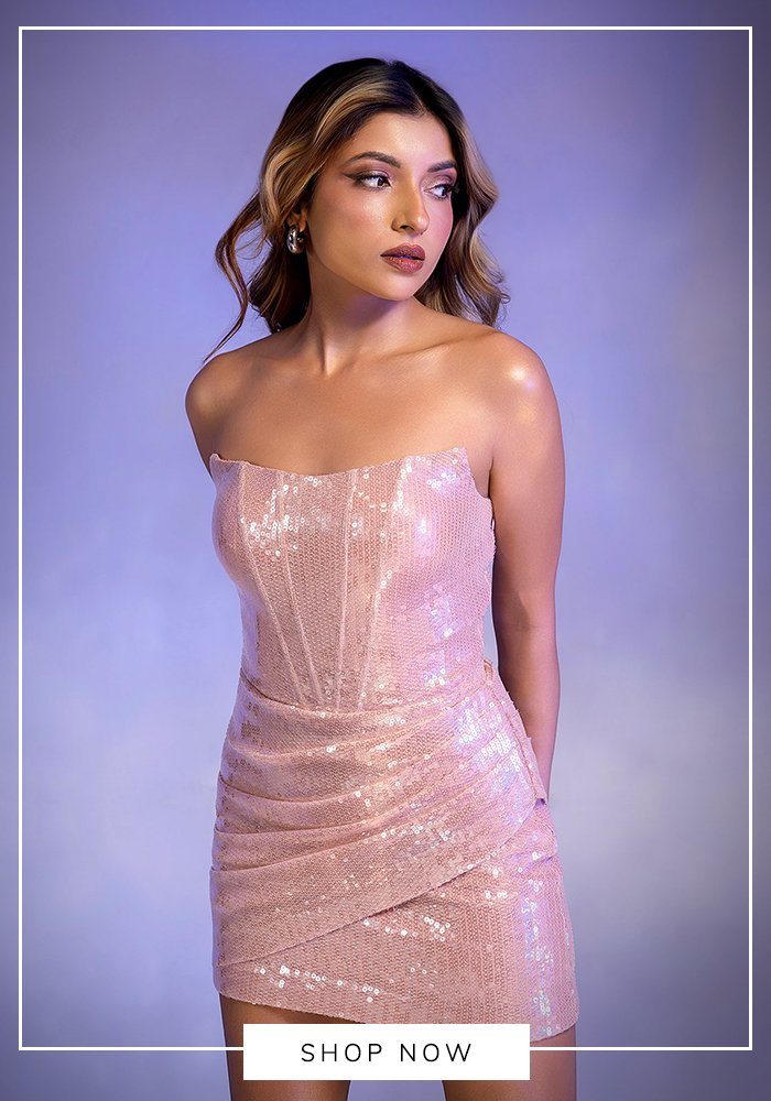 ASRA pink corset style mini dress