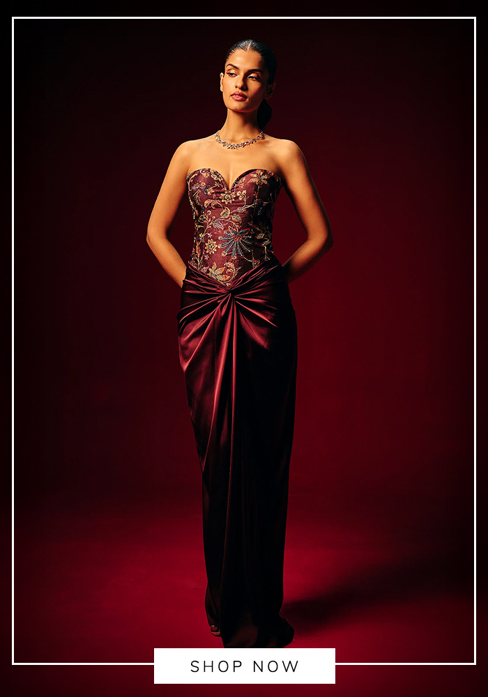 Amara Corset and Draped Skirt Set