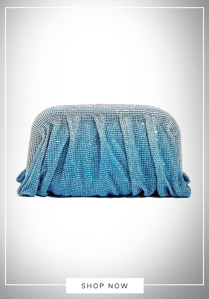 Aquamarine clutch bag