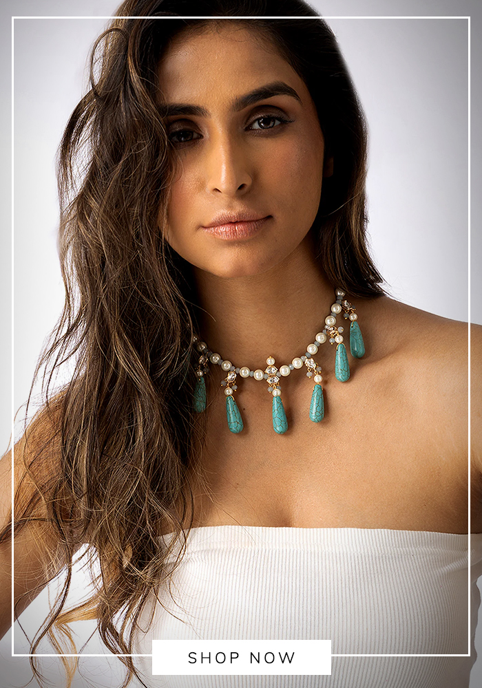 Aquamarine drop choker