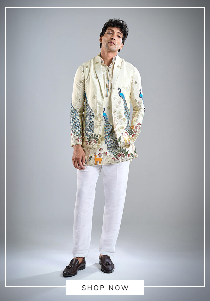 Arihant Rai Sinha white sherwani