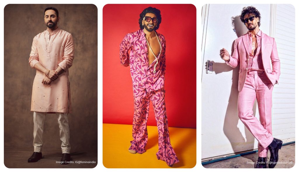 Ayushman Khurana, Ranveer Singh and Tiger Shroff in pink