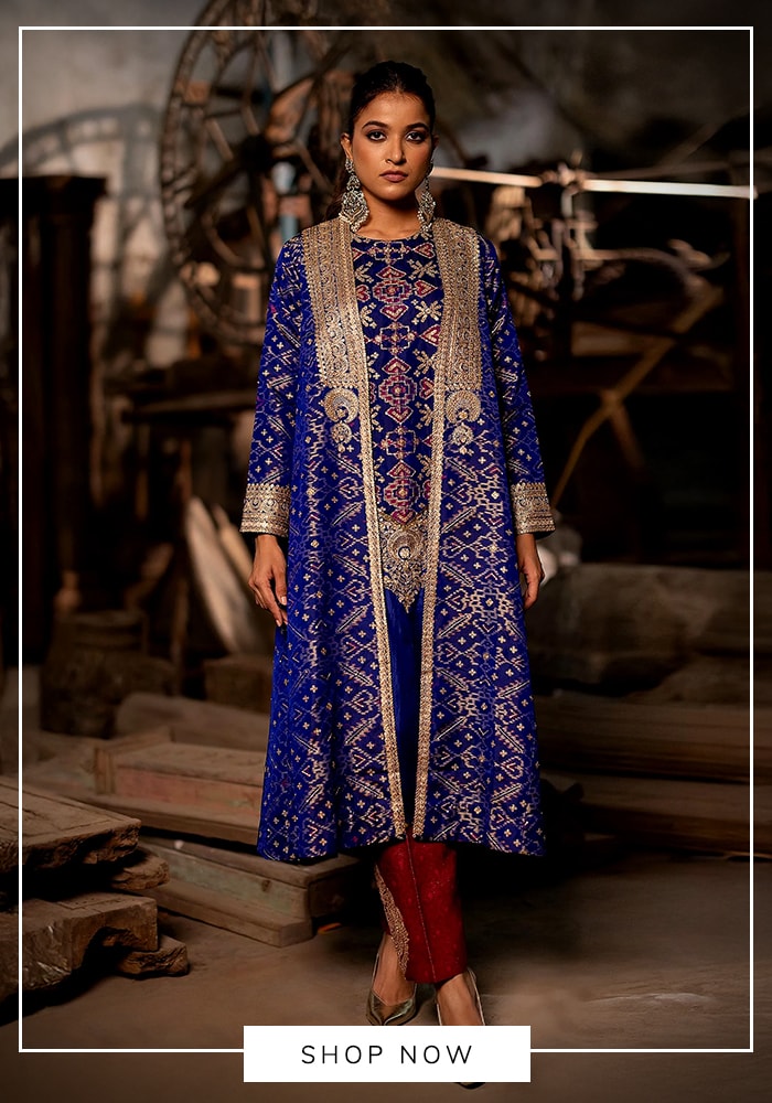 Blue embroidered kaftan perfect for majlis