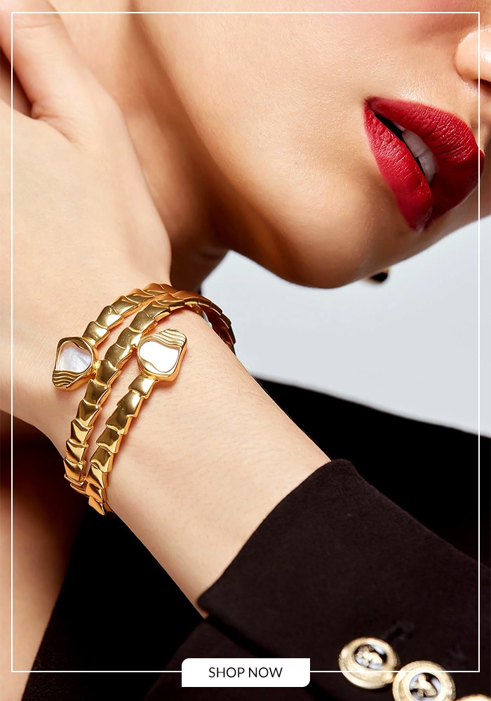 Embellished cuff bracelet serving as a statement piece