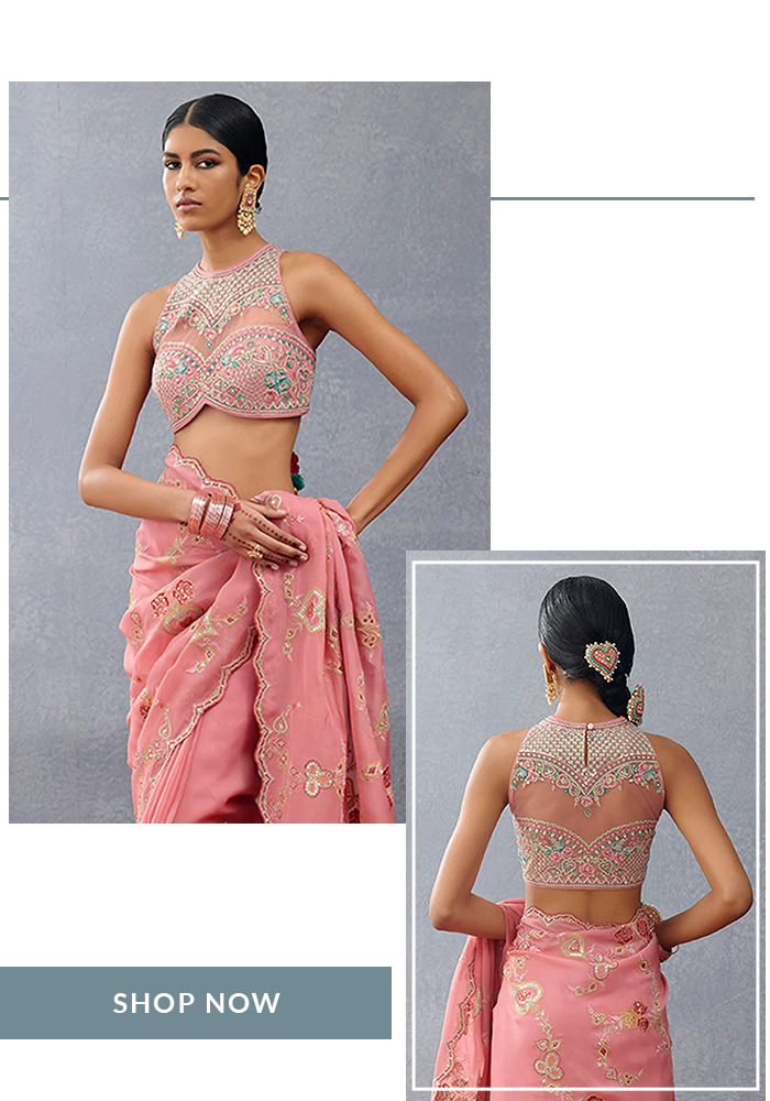 Embroidered Halter Neck Blouse