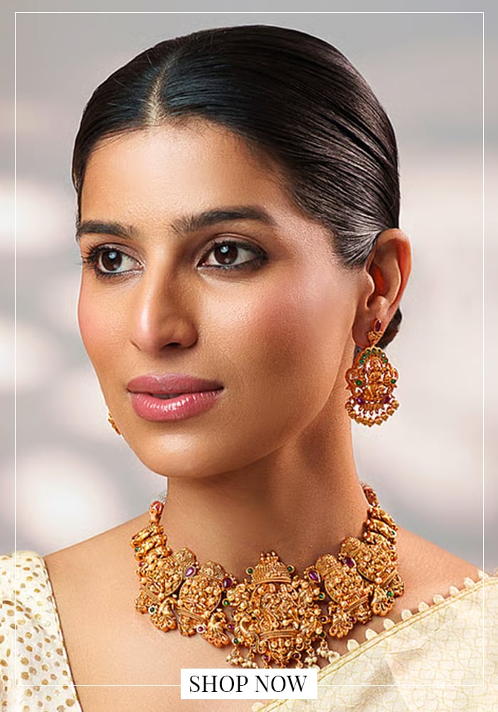 Gold temple jewellery set