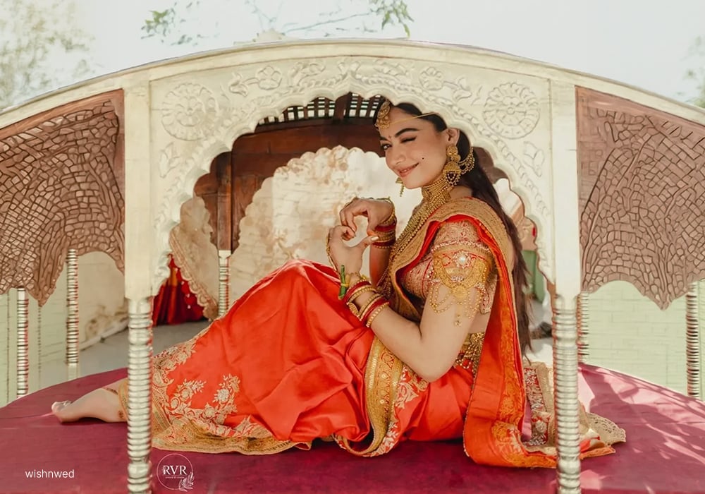 Rashmika Mandana bridal saree