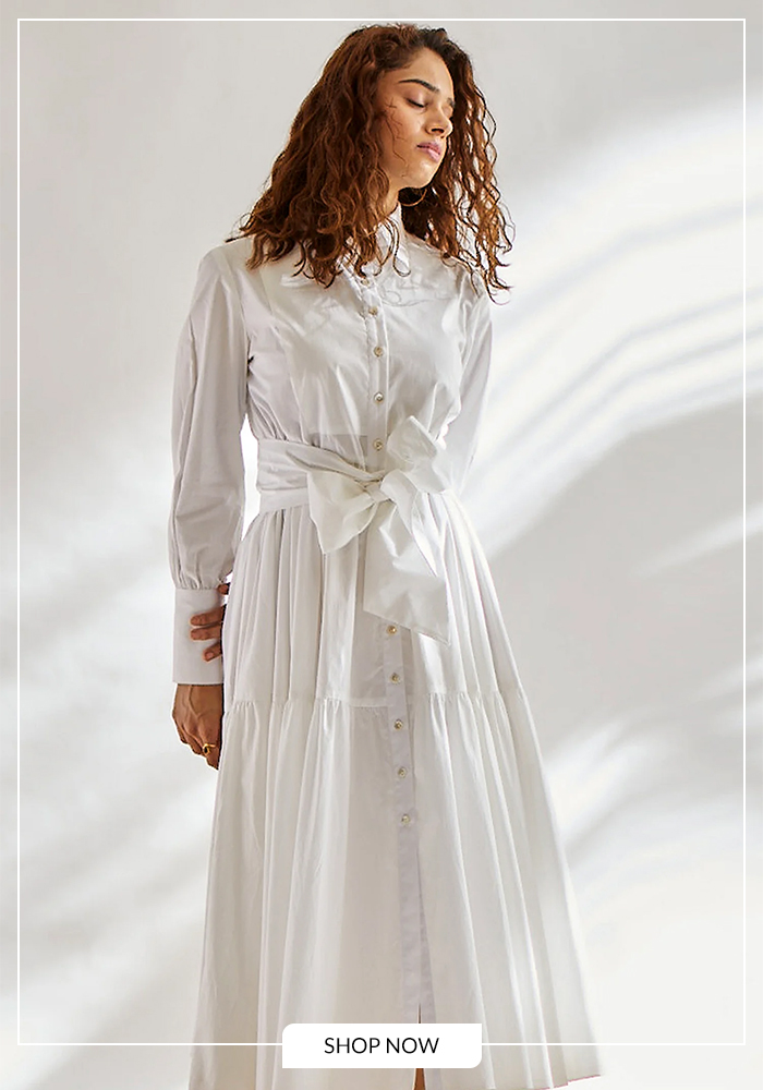 House of Three white shirt dress