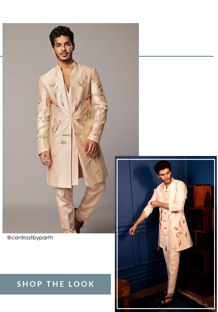 Ishaan Khatter's silk jacket sherwani