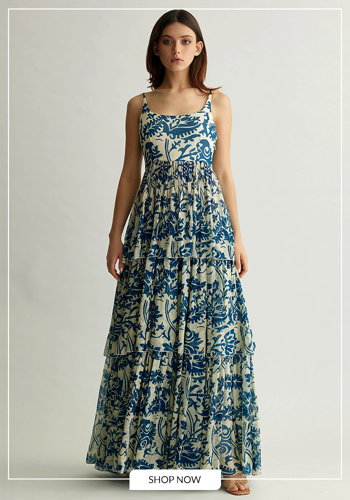 KOAI printed blue maxi dress