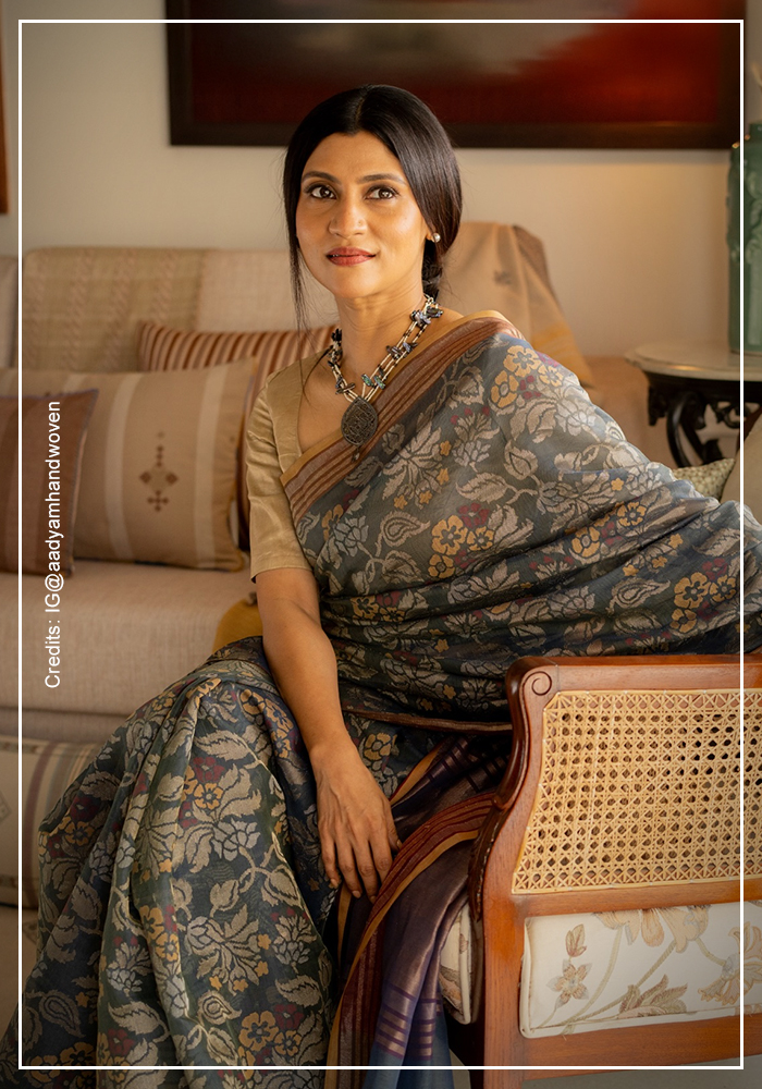 Konkona Sen Sharma wearing Jamdani saree
